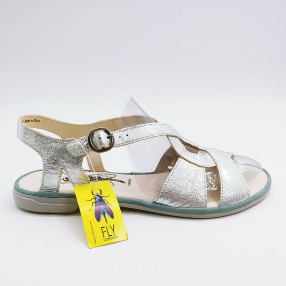 FLY London Shoes - Fly London CULA008FLY Silver Metallic Sandals 41